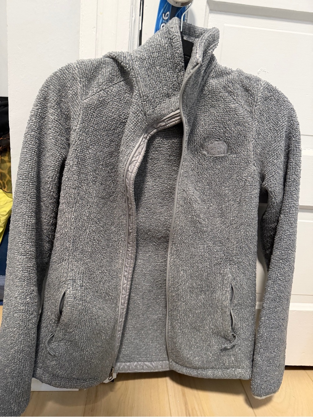 The North Face Women's Heather Gray Plush Teddy Fleece Jacket